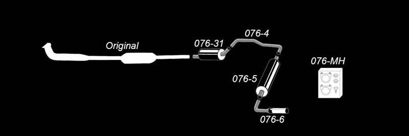 TA-Technix Catback system Volvo 240 – Deledelsdiagram nummerede
