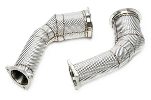 TA-Technix downpipe – Sølvfarvet bøjet manifold rør