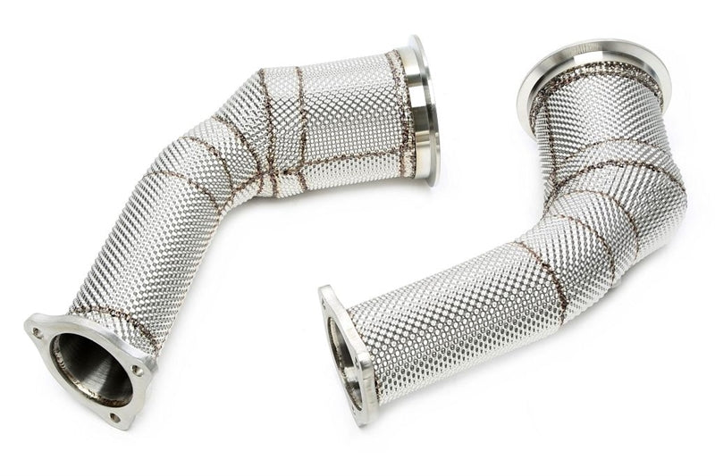 TA-Technix downpipe – Sølvfarvet bøjet manifold rør