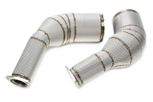 TA-Technix downpipe – Sølvfarvet todelt udstødningsrør