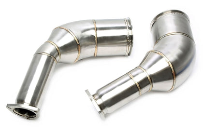 TA-Technix downpipe – Sølvfarvet todelt manifold rør