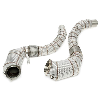 TA Technix Downpipe Med Varmeskjold Og Katalysator Converter BMW X5 Type G05 – Fleksibel rør med båndsammenstrammer
