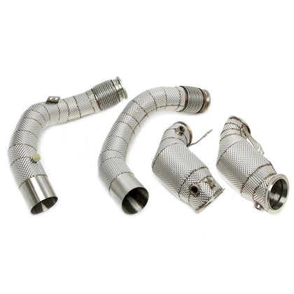 TA Technix Downpipe Med Varmeskjold Og Katalysator Converter BMW X5 M Type F95 – Krummet stålrør med beslag