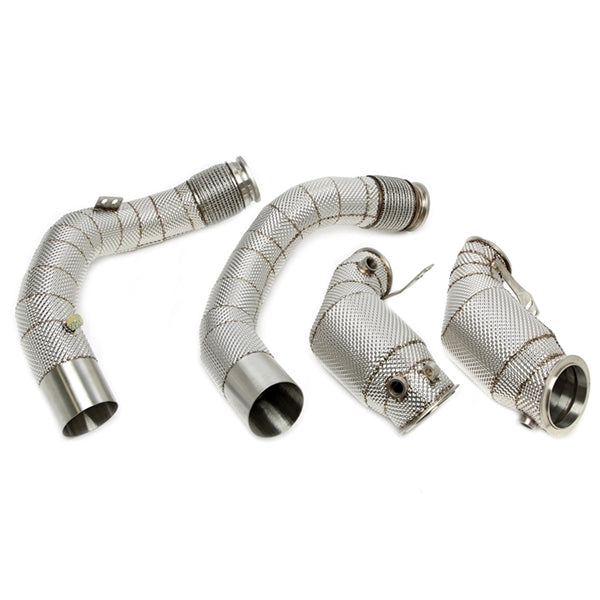 TA Technix Downpipe Med Varmeskjold Og Katalysator Converter BMW X5 M Type F95 – Krummet stålrør med beslag