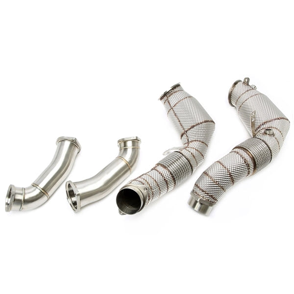 TA Technix Downpipe Med Varmeskjold Og Katalysator Converter BMW 5 Serie Sedan Type G30 (F90, F90N) – Krummet stålrør med beslag