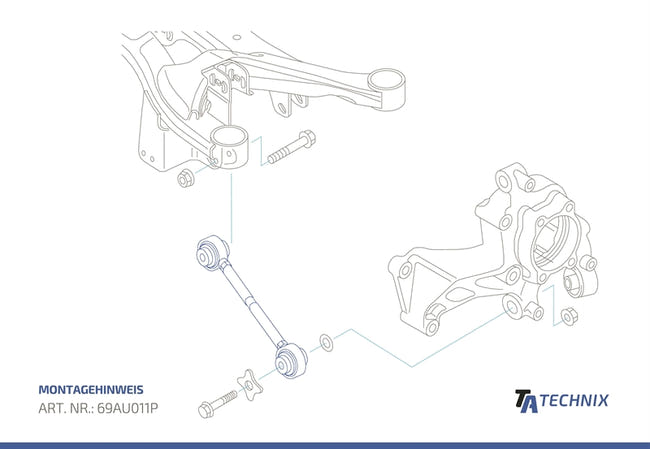 TA-Technix Camber Justering Audi A1 – Teknisk tegning med delnumre