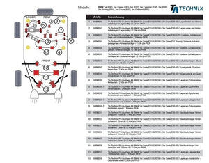 TA-Technix undervognsdel – Suspension diagram med marked komponenter