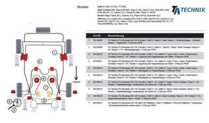 TA-Technix Poly Bøsning VW Golf 2 – Billayout røde nummerering