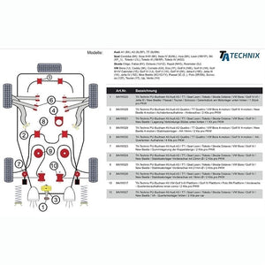 TA-Technix Poly Bøsning Seat Leon 1M – Chassis med suspension detaljer