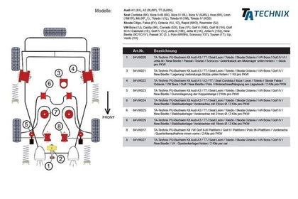 TA-Technix undervognsdel – Monteringsdiagram med delnumre