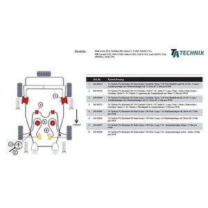 TA-Technix Poly Bøsning Seat Arosa – Chassisdiagram med cirkelnumre og tabel, variant 10