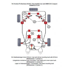 TA-Technix Poly Bøsningskit BMW Z3 – Understellingsdiagram 85BM002-2CG18