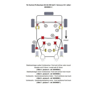 TA-Technix undervognsdel – 85VW004 forsuspension hatchback skema