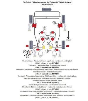 TA-Technix undervognsdel – Monteringsdiagram med delnumre