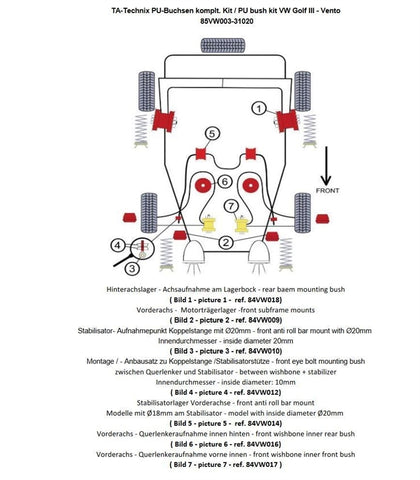 TA-Technix undervognsdel – Monteringsdiagram med delnumre