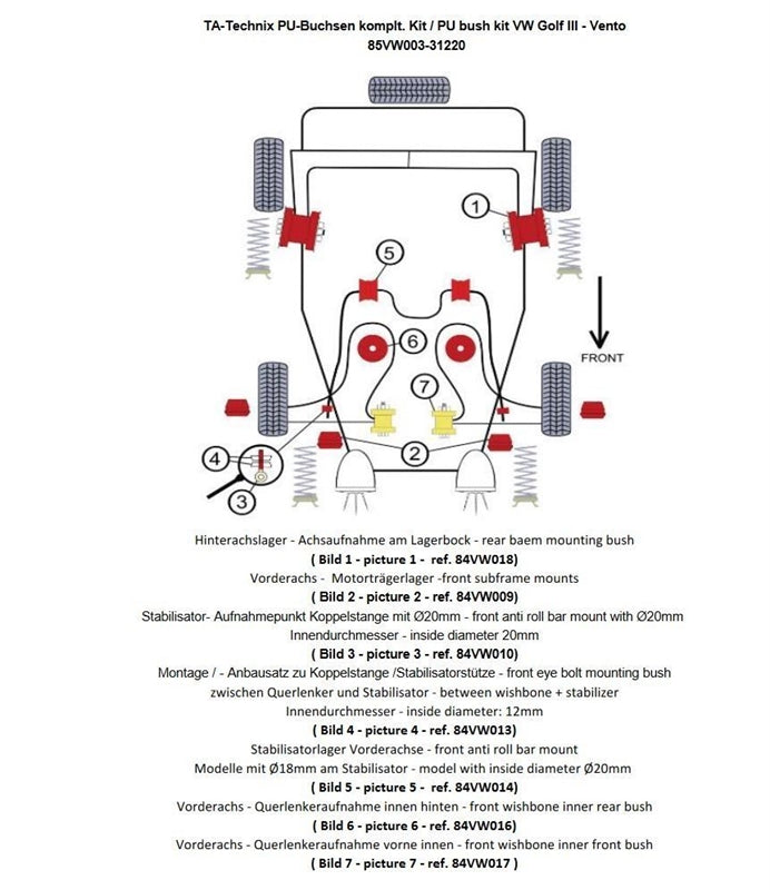 TA-Technix undervognsdel – 85VW001 Varro bagesuspension plan