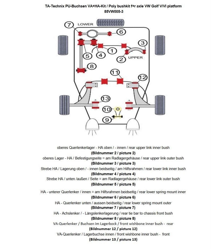 TA-Technix undervognsdel – Overkrop rødt system