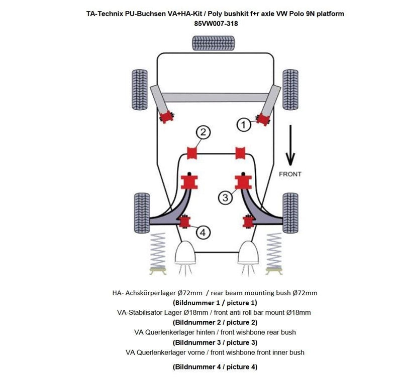TA-Technix undervognsdel – Suspension rødt system