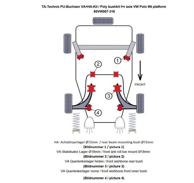 TA-Technix undervognsdel – Suspension rødt system