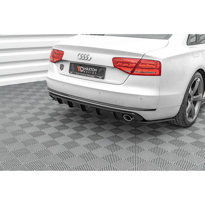 Maxton rear valance til Audi A8 D4 – blank sort – billede 2 af 7