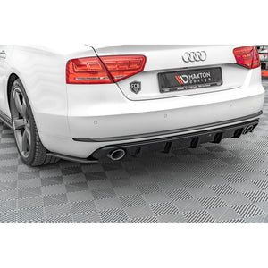 Maxton rear valance til Audi A8 D4 – blank sort – billede 1 af 7