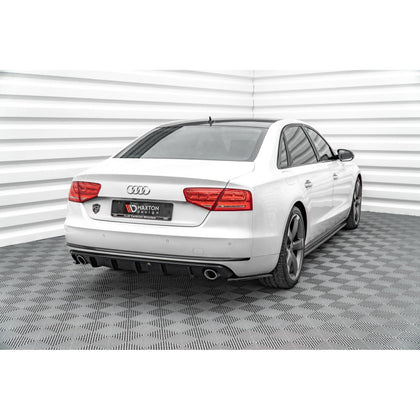 Maxton rear valance til Audi A8 D4 – blank sort – billede 4 af 7