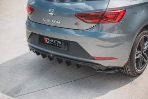 Maxton rear valance til Seat Leon FR Hatchback Mk3 Facelift – blank sort – billede 2 af 8