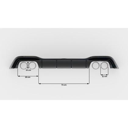 Maxton rear valance til Volkswagen Golf R Hatchback Mk8 Facelift – blank sort – billede 6 af 6