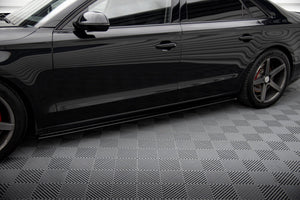 Maxton sideskørter til Audi A8 D4 – blank sort – billede 1 af 5