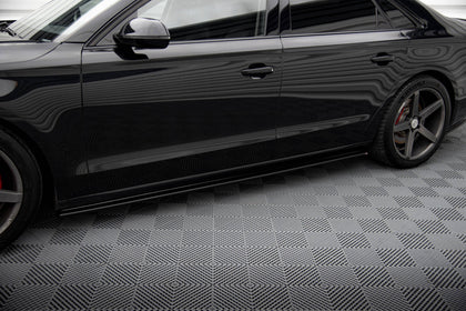 Maxton sideskørter til Audi A8 D4 – blank sort – billede 1 af 5