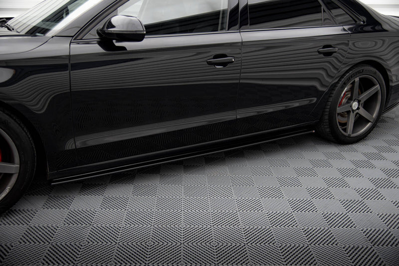 Maxton sideskørter til Audi A8 D4 – blank sort – billede 1 af 5