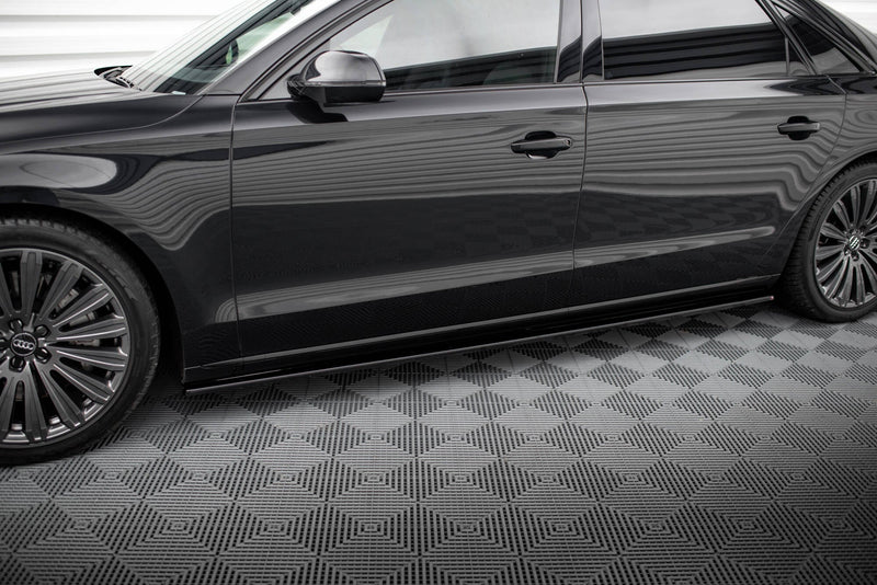 Maxton sideskørter til Audi A8 Long D4 – blank sort – billede 1 af 6