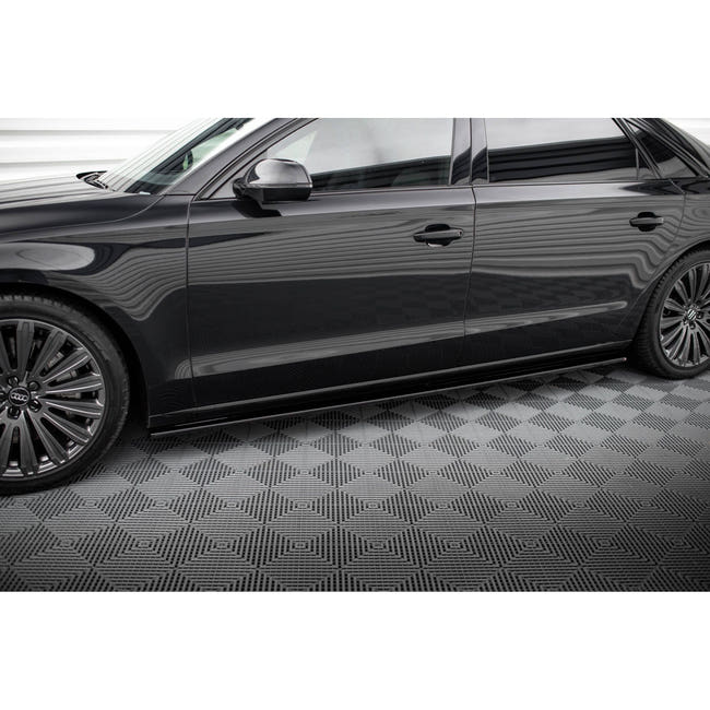 Maxton sideskørter til Audi A8 Long D4 – blank sort – billede 1 af 6