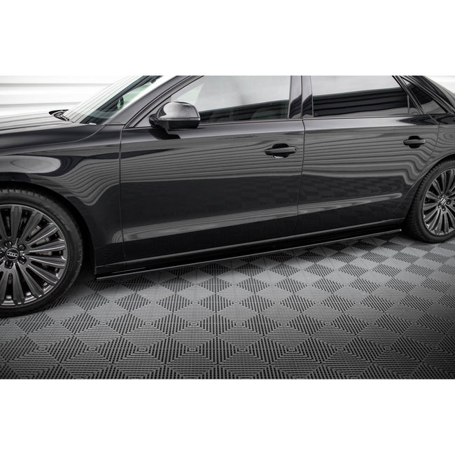 Maxton sideskørter til Audi A8 Long D4 – blank sort – billede 1 af 6