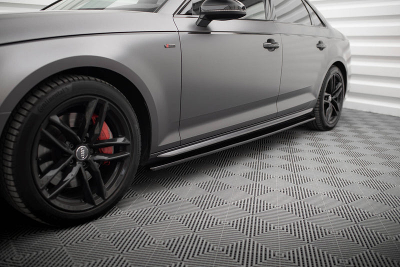 Maxton sideskørter til Audi S4 / A4 S-Line / A4 Competiton B9 – blank sort – billede 1 af 5