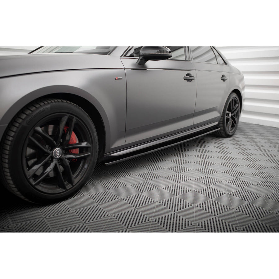 Maxton sideskørter til Audi S4 / A4 S-Line / A4 Competiton B9 – blank sort – billede 1 af 5
