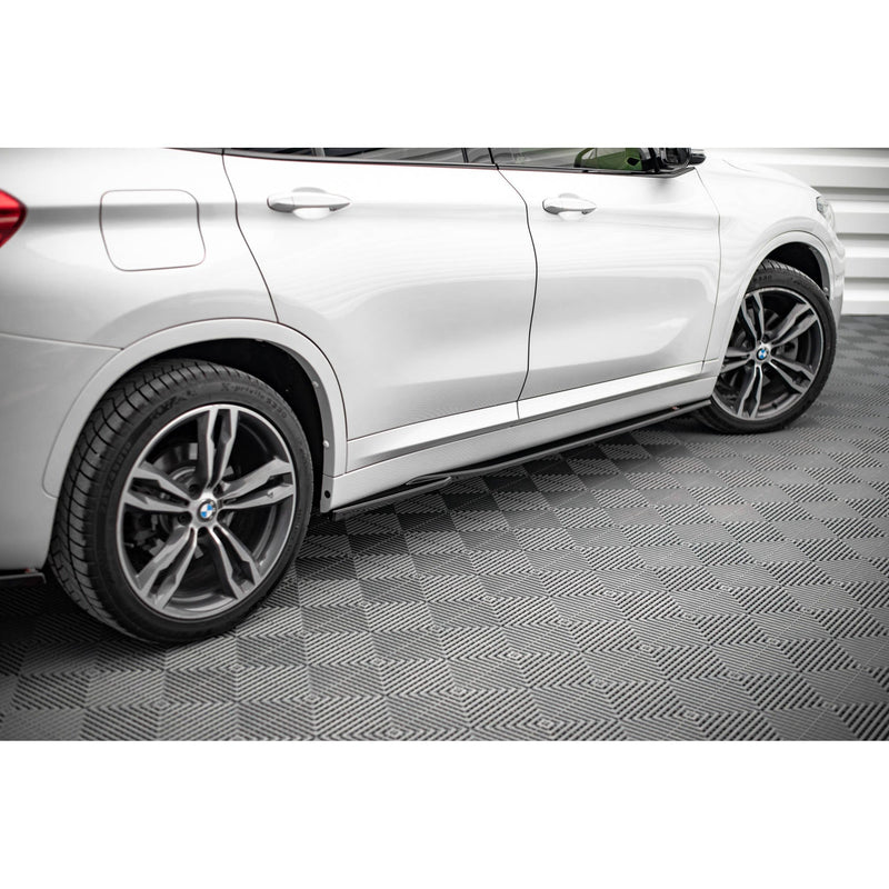 Maxton sideskørter til BMW X1 M-Pack F48 / F48 Facelift – blank sort – billede 1 af 5
