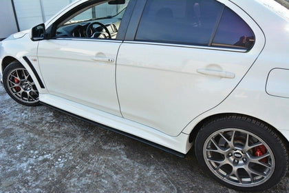 Maxton sideskørter til Mitsubishi Lancer Evo X – blank sort – billede 2 af 6