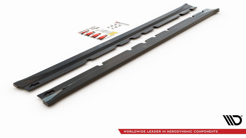 Maxton sideskørter til Mitsubishi Lancer Mk8 – blank sort – billede 4 af 5