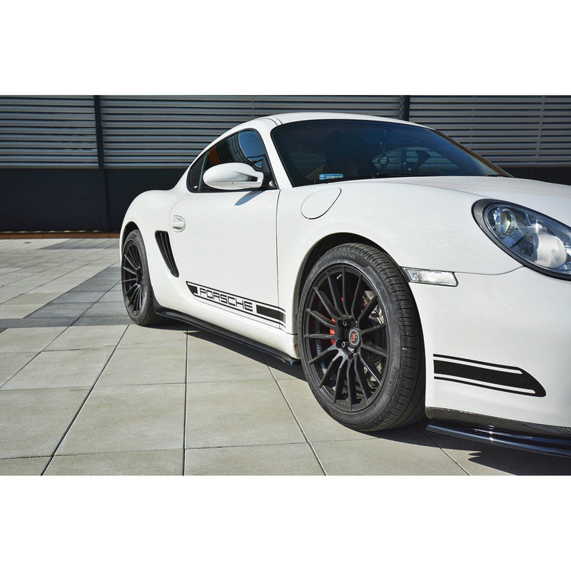 Maxton sideskørter til Porsche Cayman S 987C – blank sort – billede 1 af 3