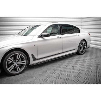 Maxton sideskørter til BMW 7 Long M-Pack G12 – blank sort – billede 1 af 6
