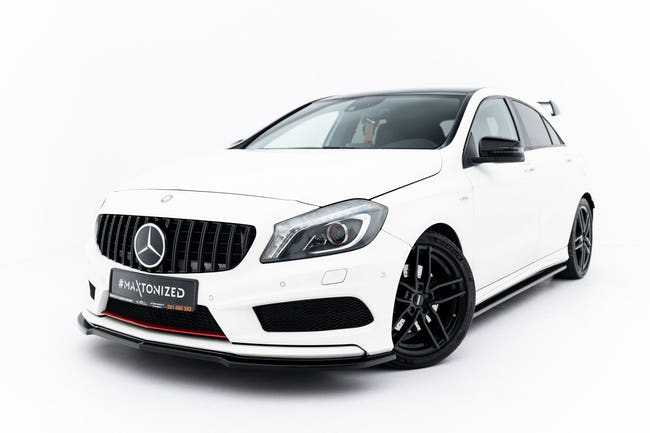 Maxton frontsplitter til Mercedes-Benz W176 AMG-LINE – blank sort – billede 1 af 7