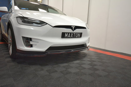 Maxton frontsplitter til Tesla Model X – blank sort – billede 1 af 6