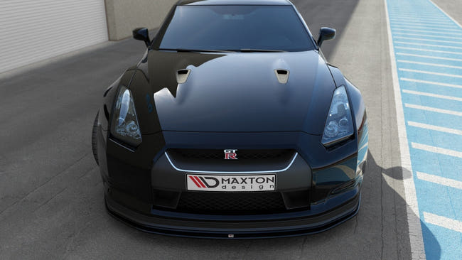 Maxton frontsplitter til Nissan GT-R Coupe (R35-SERIES) – blank sort – billede 2 af 6