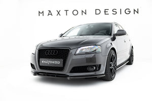 Maxton frontsplitter til Audi A3 8P Facelift – blank sort – billede 1 af 5