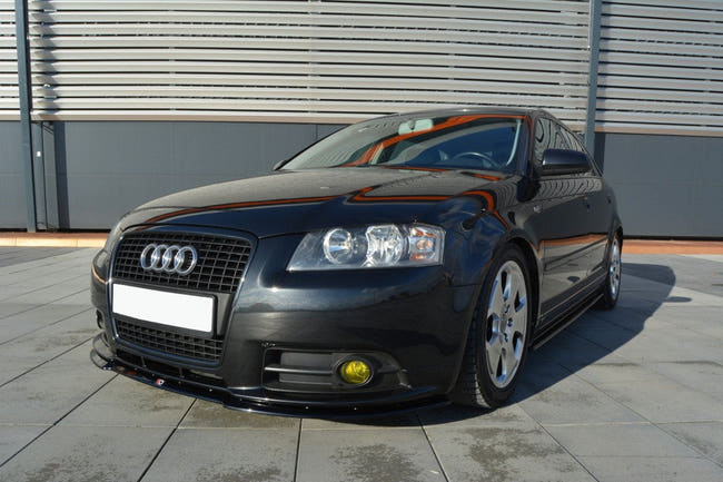 Maxton frontsplitter til Audi A3 8P S-Line – blank sort – billede 2 af 4