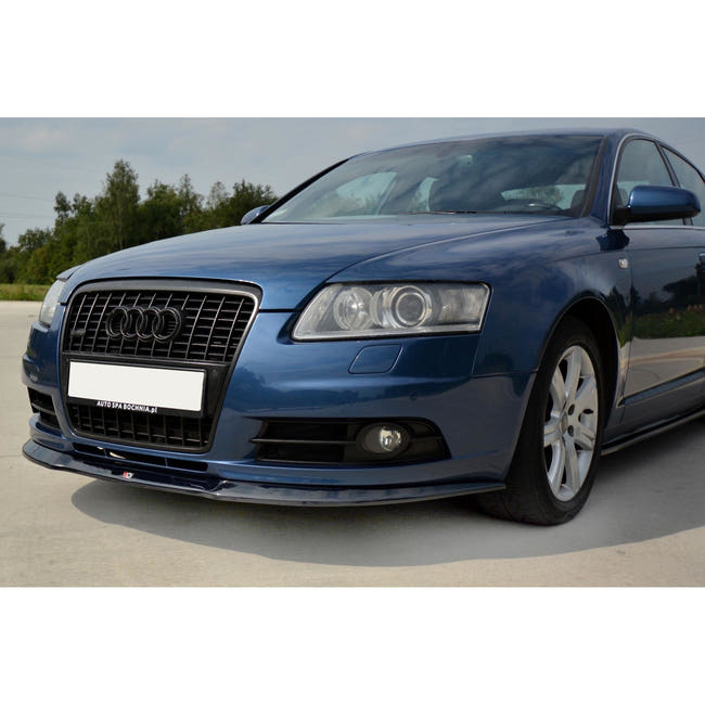 Maxton frontsplitter til Audi A6 S-Line C6 – blank sort – billede 1 af 8