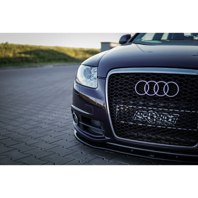 Maxton frontsplitter til Audi A6 S-Line C6 Facelift – blank sort – billede 2 af 8