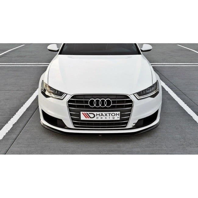 Maxton frontsplitter til Audi A6 Ultra C7 Facelift – blank sort – billede 1 af 4
