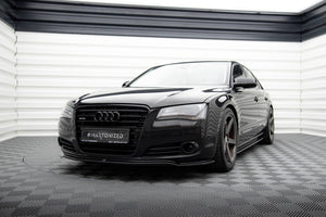 Maxton frontsplitter til Audi A8 D4 – blank sort – billede 1 af 5